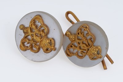 Lot 110 - A fine pair of Grenadier Guards cufflinks; and shirt buttons