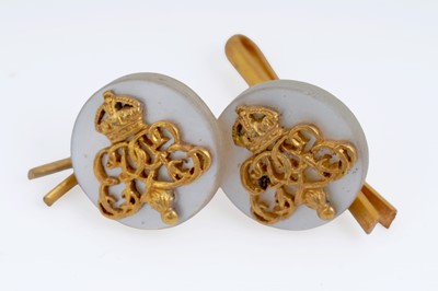 Lot 110 - A fine pair of Grenadier Guards cufflinks; and shirt buttons