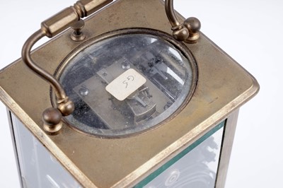 Lot 458 - A French brass petit sonnerie carriage clock, c.1900