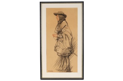 Lot 663 - Elijah Albert Cox - A study of a 16th Century gentleman | drawing