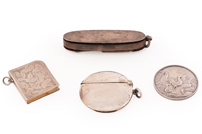 Lot 331 - A late Victorian silver combination vesta case; and other items