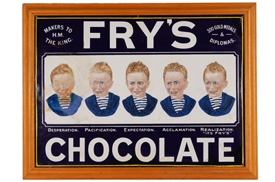 Lot 341 - Fry's Chocolate: an early 20th Century Fry's Chocolate ‘Five Boys’ enamel advertising sign
