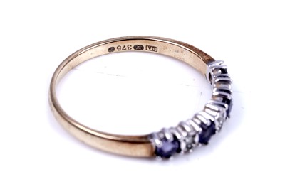 Lot 40 - An opal and tanzanite ring; and a tanzanite and diamond half hoop ring