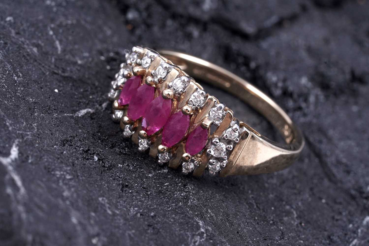 Lot 41 - An Edwardian revival ruby and diamond ring