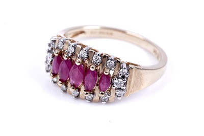 Lot 41 - An Edwardian revival ruby and diamond ring