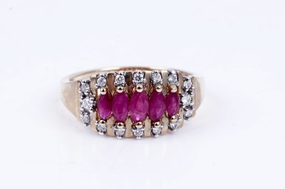 Lot 41 - An Edwardian revival ruby and diamond ring