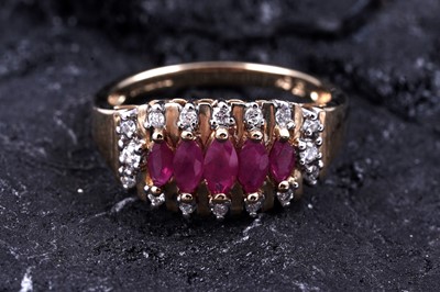 Lot 41 - An Edwardian revival ruby and diamond ring