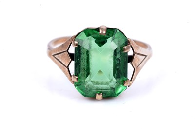 Lot 45 - An early 20th Century Art Deco green paste ring; and a purple spinel dress ring