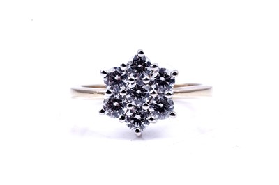 Lot 46 - A contemporary cubic zirconia flower pattern cluster ring