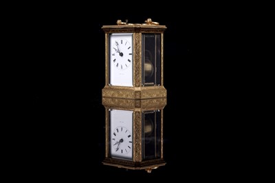Lot 460 - Mid to late 19th century French carriage clock, Dent, Paris