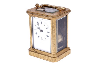 Lot 460 - Mid to late 19th century French carriage clock, Dent, Paris