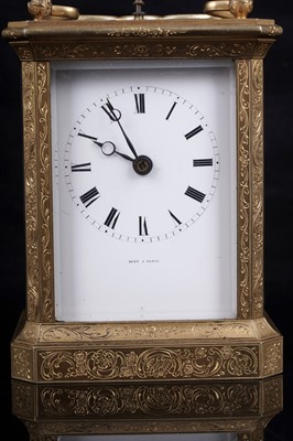 Lot 460 - Mid to late 19th century French carriage clock, Dent, Paris