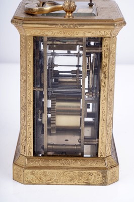 Lot 460 - Mid to late 19th century French carriage clock, Dent, Paris
