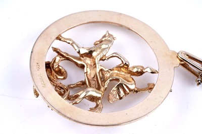 Lot 22 - A 1970s 9ct gold St. George pendant