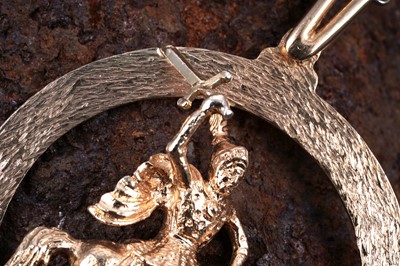 Lot 22 - A 1970s 9ct gold St. George pendant