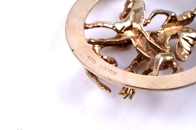 Lot 22 - A 1970s 9ct gold St. George pendant