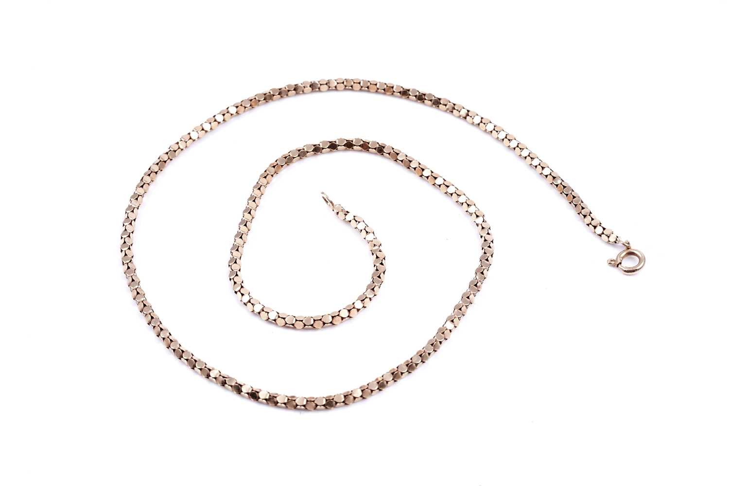 Lot 79 - A modern 18ct gold fancy box-link necklace
