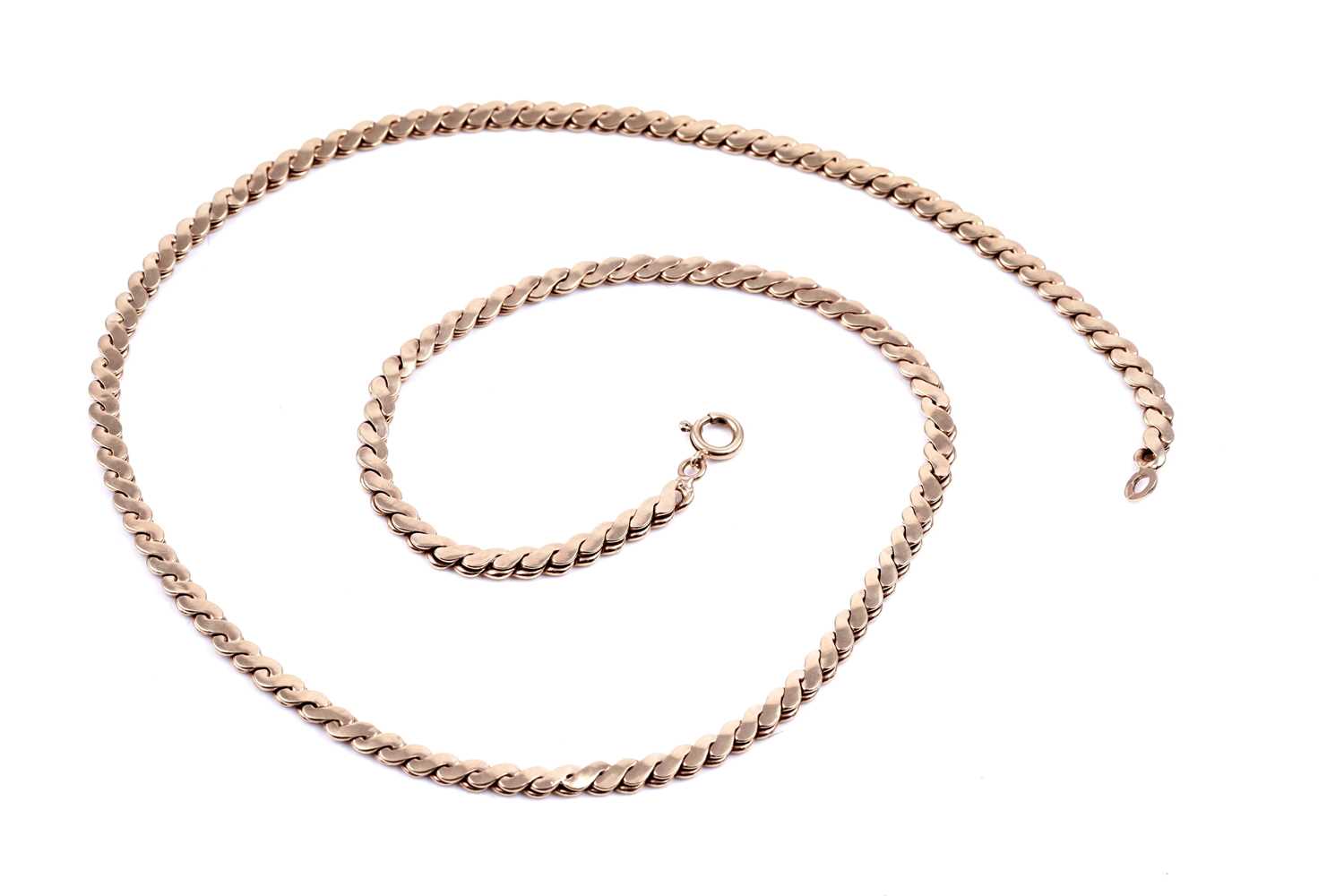Lot 82 - An 18ct gold S-link necklace
