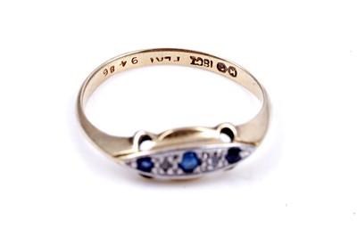 Lot 94 - An early 20th Century sapphire and diamond ring; and a rose gold wedding band