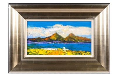 Lot John Lowrie Morrison - Autumn 2021 Evening Mist The Paps of Jura from Knapdale | oil