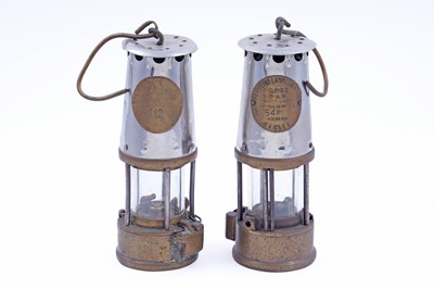 Lot 216 - Two Type 6 'The Protector Lamp & Lighting Co Ltd Eccles' miners' lamps