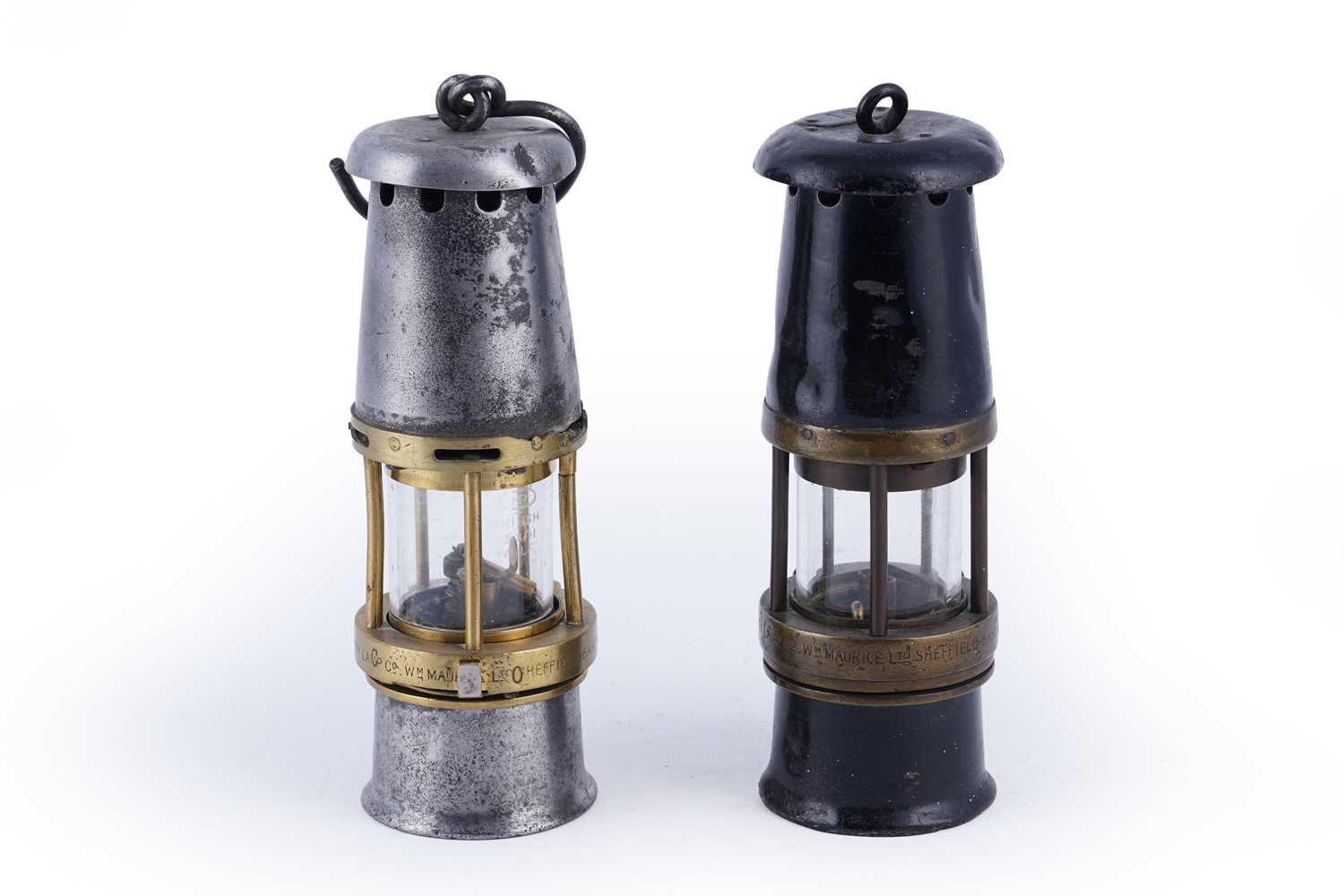 Lot 204 - Two 'Baby Wolf' miners' lamps