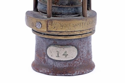 Lot 191 - Two ‘Baby Wolf’ miners' lamps; and a Wolf Type FG lamp