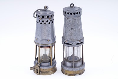 Lot 206 - A Davis ‘Boss’ brass and aluminium lamp; and a similar Thomas & Williams ‘No.1’ lamp