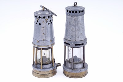 Lot 206 - A Davis ‘Boss’ brass and aluminium lamp; and a similar Thomas & Williams ‘No.1’ lamp
