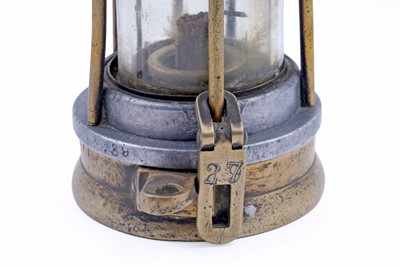 Lot 206 - A Davis ‘Boss’ brass and aluminium lamp; and a similar Thomas & Williams ‘No.1’ lamp