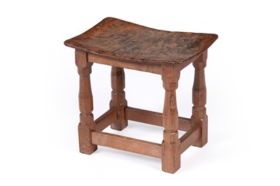 Lot Robert ‘Mouseman’ Thompson: an oak dish top stool