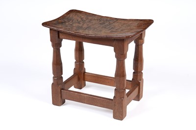 Lot 453 - Robert ‘Mouseman’ Thompson: an oak dish top stool