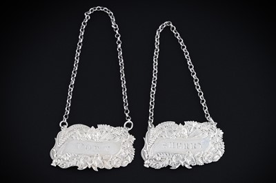 Lot 355 - A pair of George IV Scottish silver wine labels