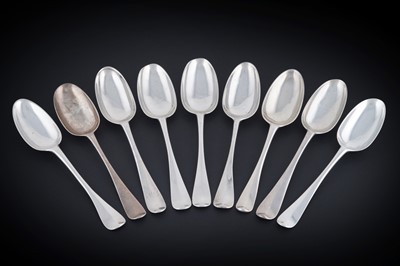 Lot 205 - A small group of George II Scottish (Edinburgh) silver tablespoons