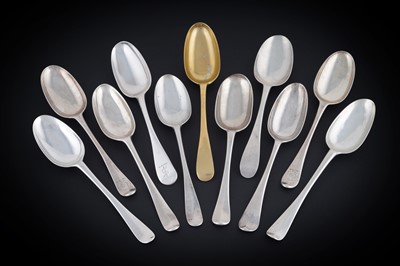 Lot 207 - A group of eleven Scottish 18th Century silver tablespoons