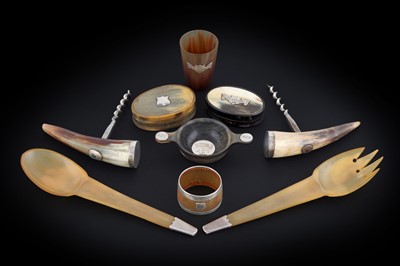 Lot 330 - A group of Scottish silver-mounted horn pieces