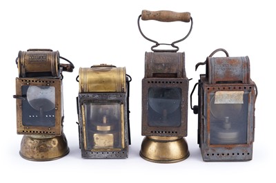 Lot 187 - Four early 20th Century carbide lanterns