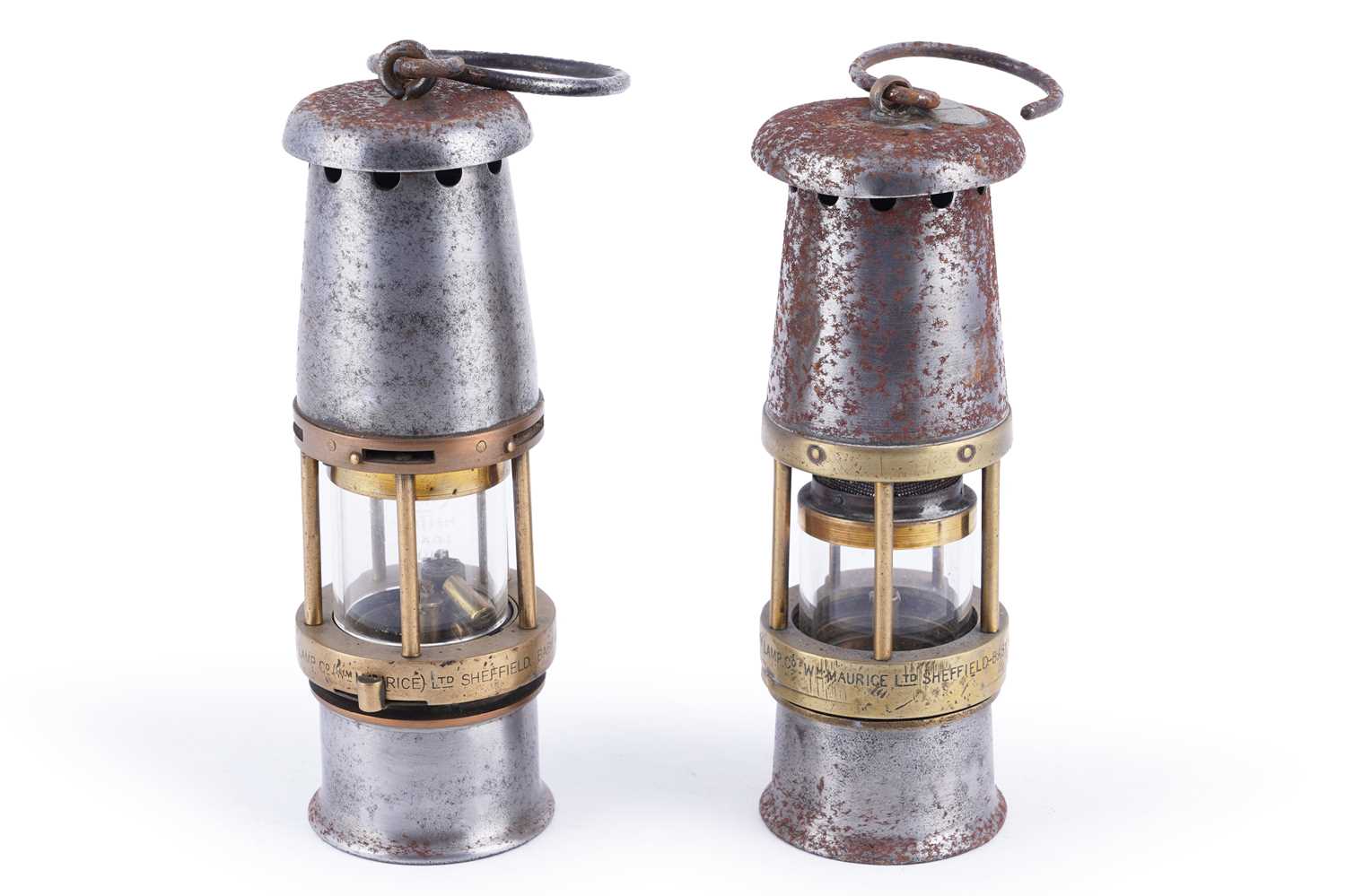 Lot 215 - Two ‘Baby Wolf’ miners' lamps