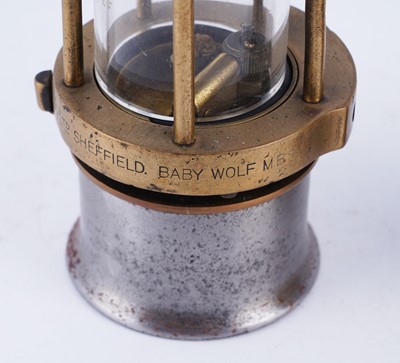 Lot 215 - Two ‘Baby Wolf’ miners' lamps