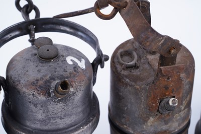 Lot 188 - A collection of seven carbide lamps