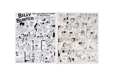Lot 336 - Two pages of Billy Bunter artwork by Reg Parlett