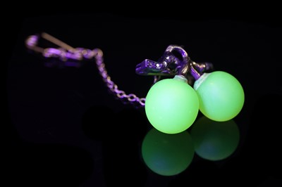 Lot 470 - Fonsèque et Olive, Paris: a late 19th Century Belle Époque rose-cut diamond and uranium-glass brooch