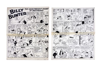 Lot 341 - Two pages of Billy Bunter artwork by Reg Parlett