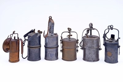 Lot 240 - A collection of six carbide lamps