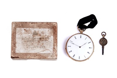 Lot 432 - Attributed to Breguet: a yellow gold cased quarter repeating pocket watch with parachute balance