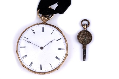 Lot 432 - Attributed to Breguet: a yellow gold cased quarter repeating pocket watch with parachute balance
