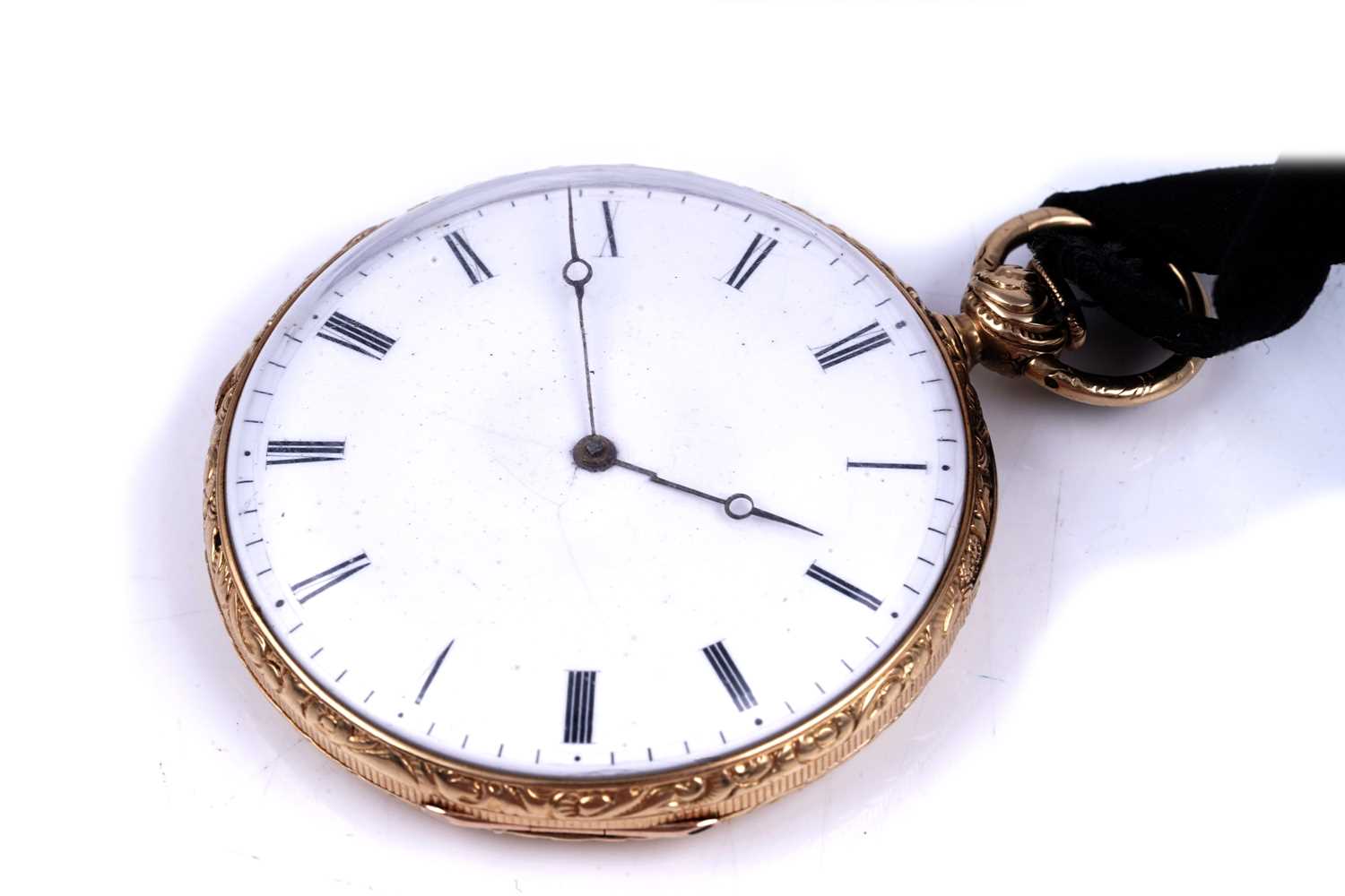 Lot 432 - Attributed to Breguet: a yellow gold cased quarter repeating pocket watch with parachute balance