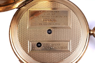 Lot 432 - Attributed to Breguet: a yellow gold cased quarter repeating pocket watch with parachute balance