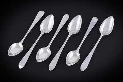 Lot 245 - A set of six unascribed Scottish provincial silver teaspoons