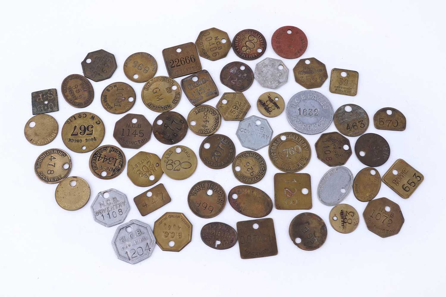 Lot 157 - A collection of pit tally tokens or checks